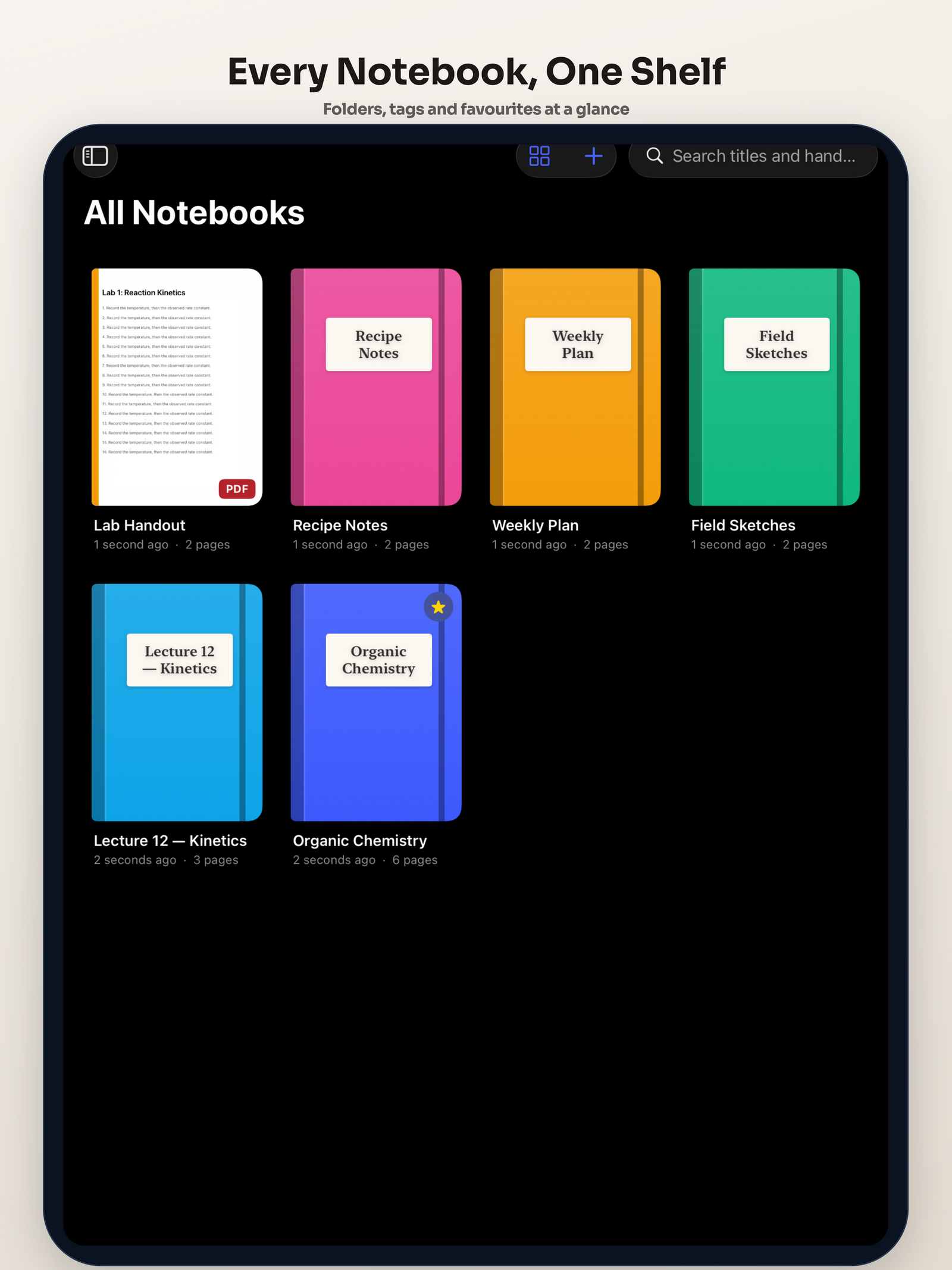 Notebook library on iPad